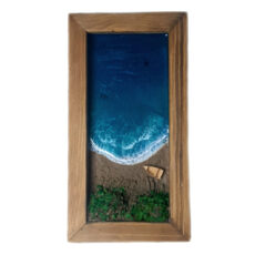 تابلو چوب و رزین مدل دریا و ساحل