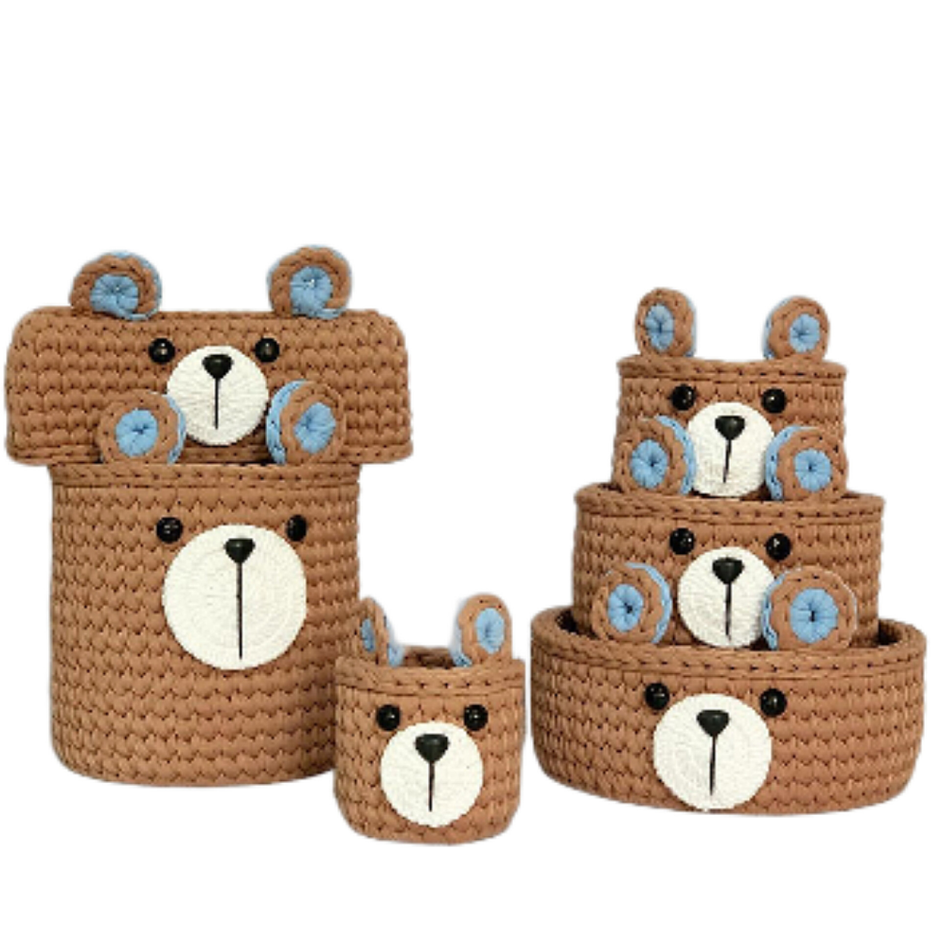 سبد سیسمونی نوزادی طرح خانواده خرسی کد 50 مجموعه 6 عددی