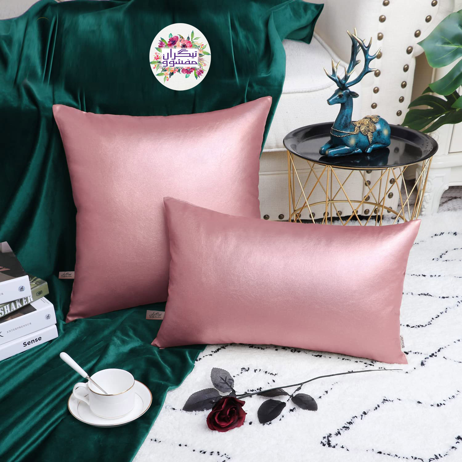 کوسن تیگران مفشوو مدل Leather cushion مجموعه دو عددی