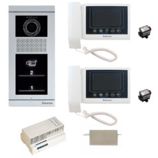 مجموعه دربازکن تصویری سیماران مدل 43TKM-VFBT2 دو طبقه به همراه محافظ ولتاژ مانیتور