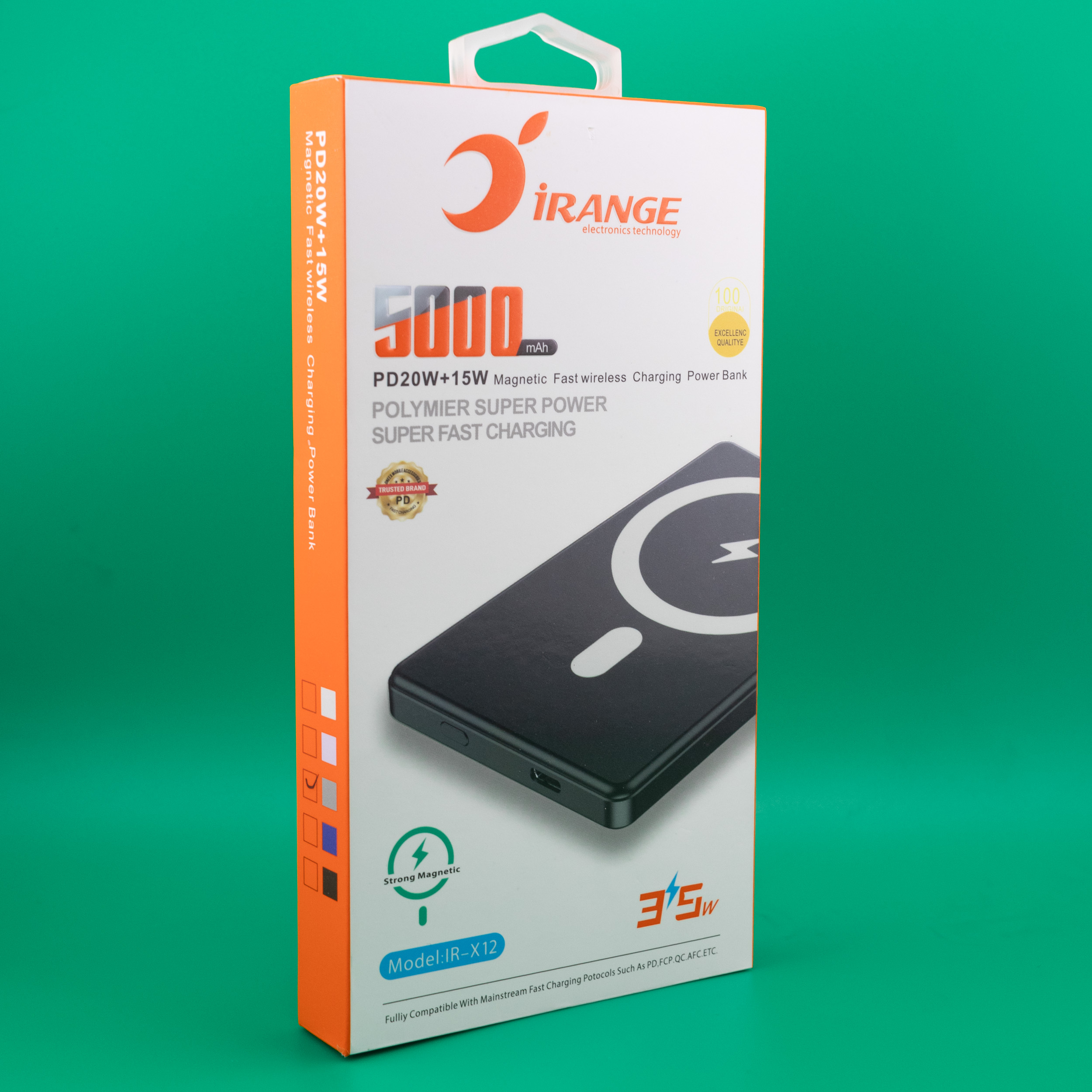 پاوربانک آیرنج طرح مگ سیف مدل IR- X12 ظرفیت 5000 میلیآمپرساعت