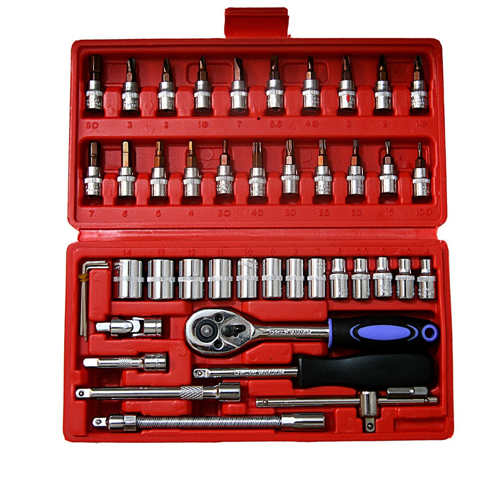 مجموعه 46 عددی اچار و سری بکس مدل BT-0046