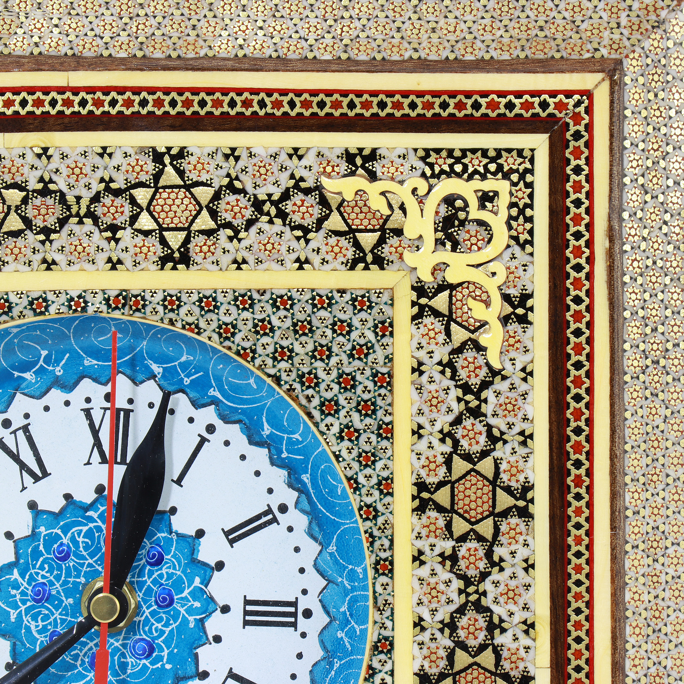 ساعت دیواری خاتم کاری مدل خاتم توپی کد 15