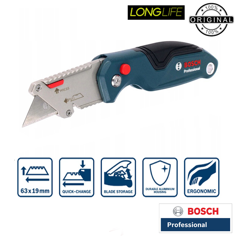 کاتر چاقویی بوش مدل safety Utility Knife کد 1600A016BL