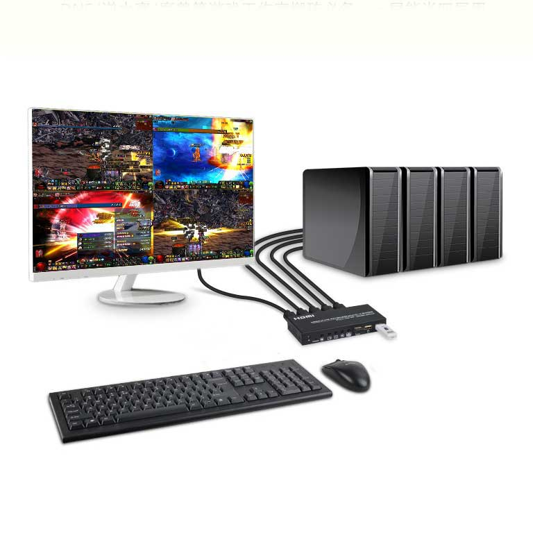 سوییچ چهار پورت HDMI KVM QUAD نت پیل مدل 401HUK