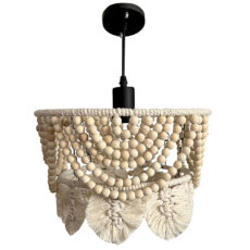 لوستر بافتنی مدل چوبی استایل مکرومه کد 40