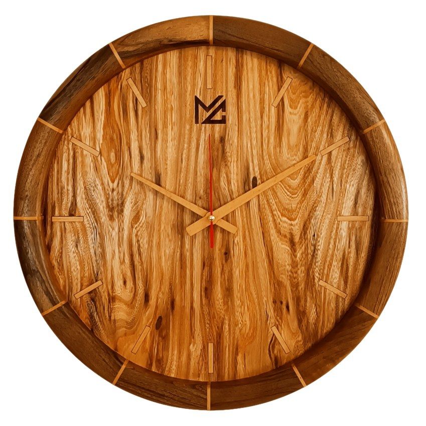 ساعت دیواری چوبی مدل گردو و اوجا کد Mc40-1