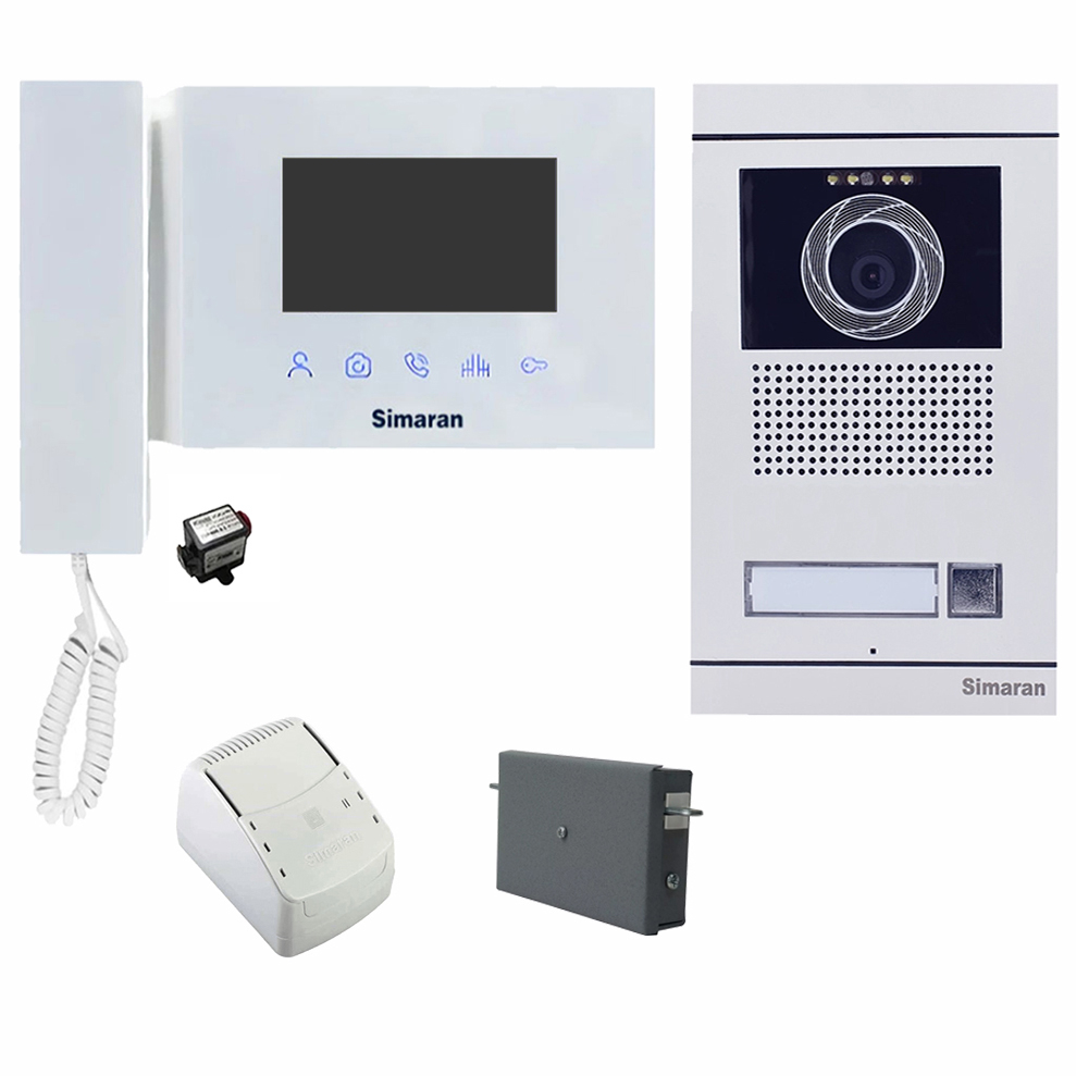 مجموعه دربازکن تصویری سیماران مدل 47TKM-VFBC1 یک واحدی به همراه محافظ ولتاژ مانیتور