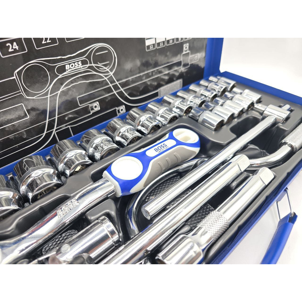 آچار بکس باس مدل BS-24pcsP مجموعه 24 عددی
