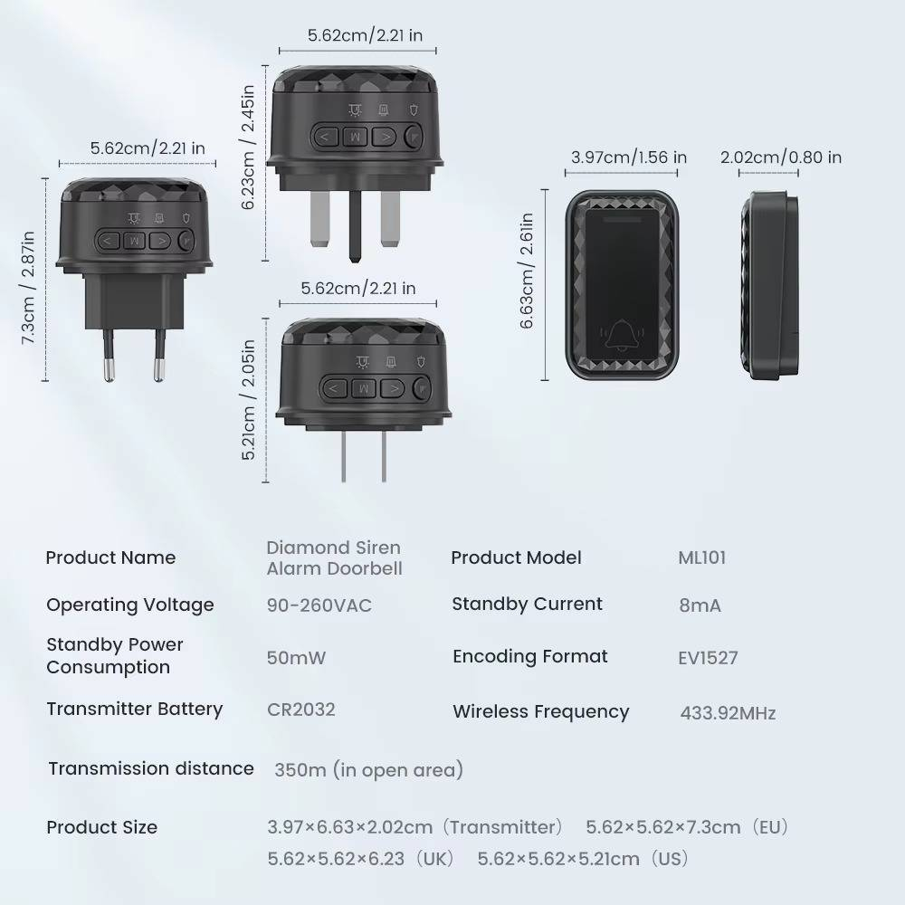 زنگ بی سیم مدل ML101-2 کد B
