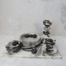 ست شمع کاسه ای و جاشمعی مدل الین کد 550 مجموعه 8 عددی