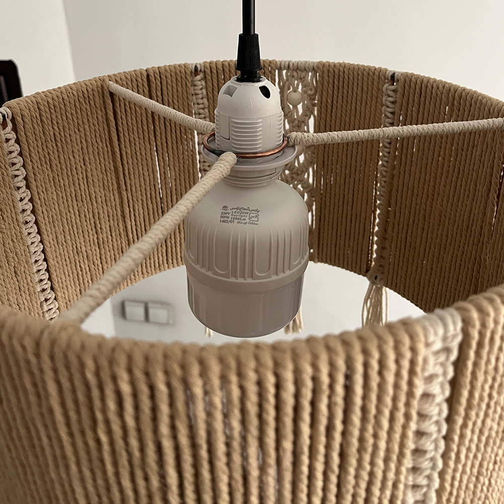 لوستر بافتنی مدل مراکشی هندسی کد 3520