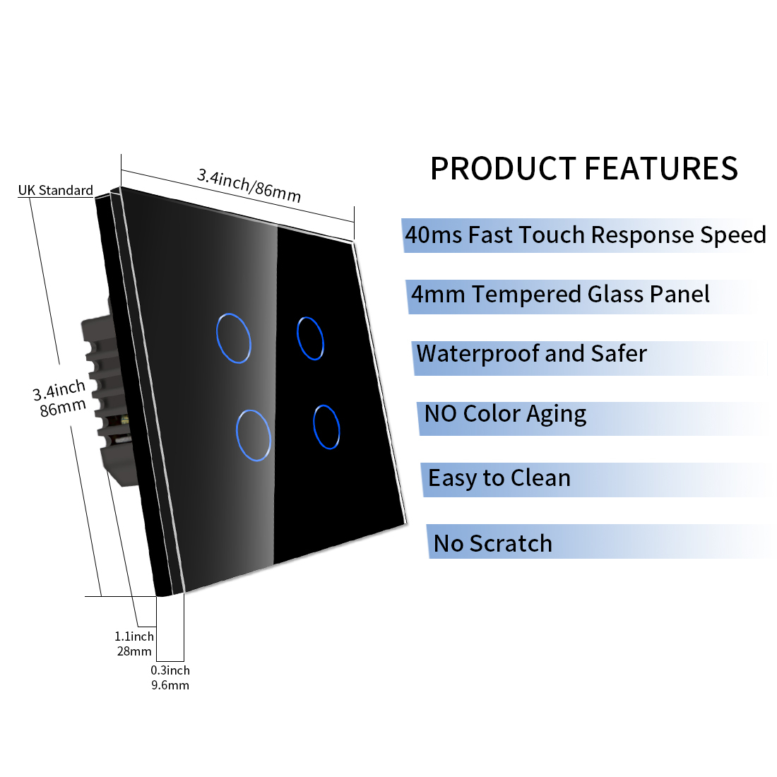 کلید لمسی هوشمند مدل Livolo چهار پل