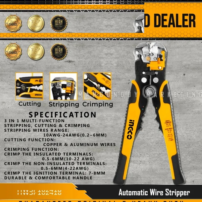 انبر سیم لخت کن اینکو مدل HWSP-102418 سایز 1/4-8 اینچ