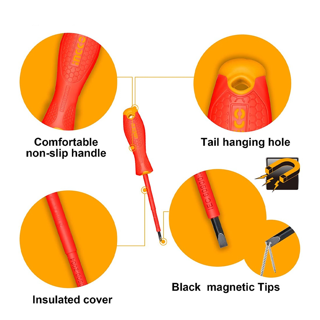 پیچ گوشتی اینکو مدل HKISD-0608 مجموعه 6 عددی