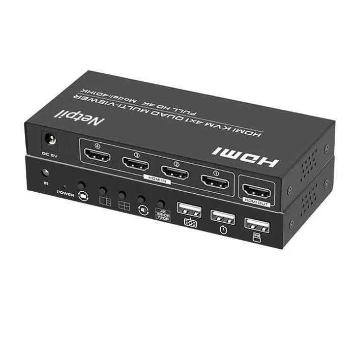 سوییچ چهار پورت HDMI KVM QUAD نت پیل مدل 401HUK