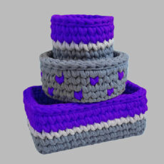 سبد قلاب بافی تریکو مدل اریانا کد 01 مجموعه 3 عددی