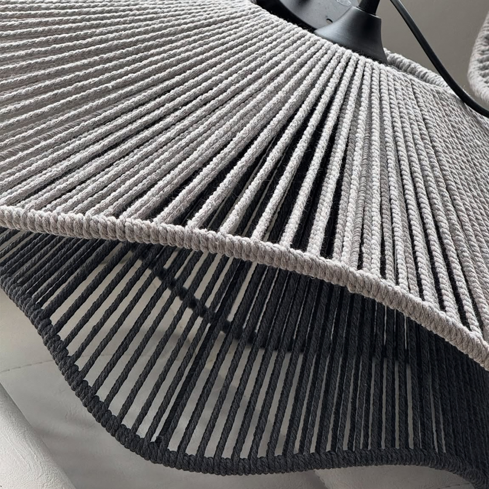 لوستر بافتنی مدل دفرمه مکرومه دو طبقه کد 6027