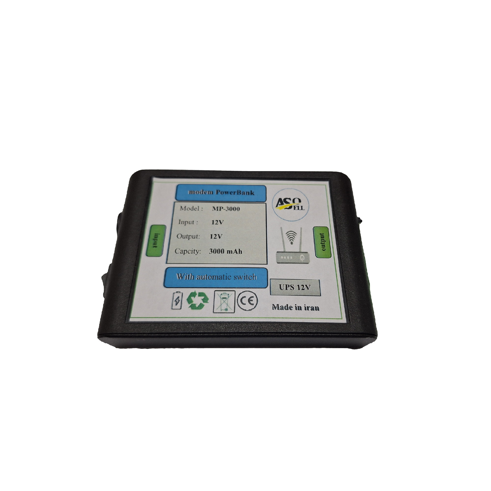 یو پی اس (ups) مودم مدل MP_3000 AsoSell ظرفیت 3000 میلی آمپر
