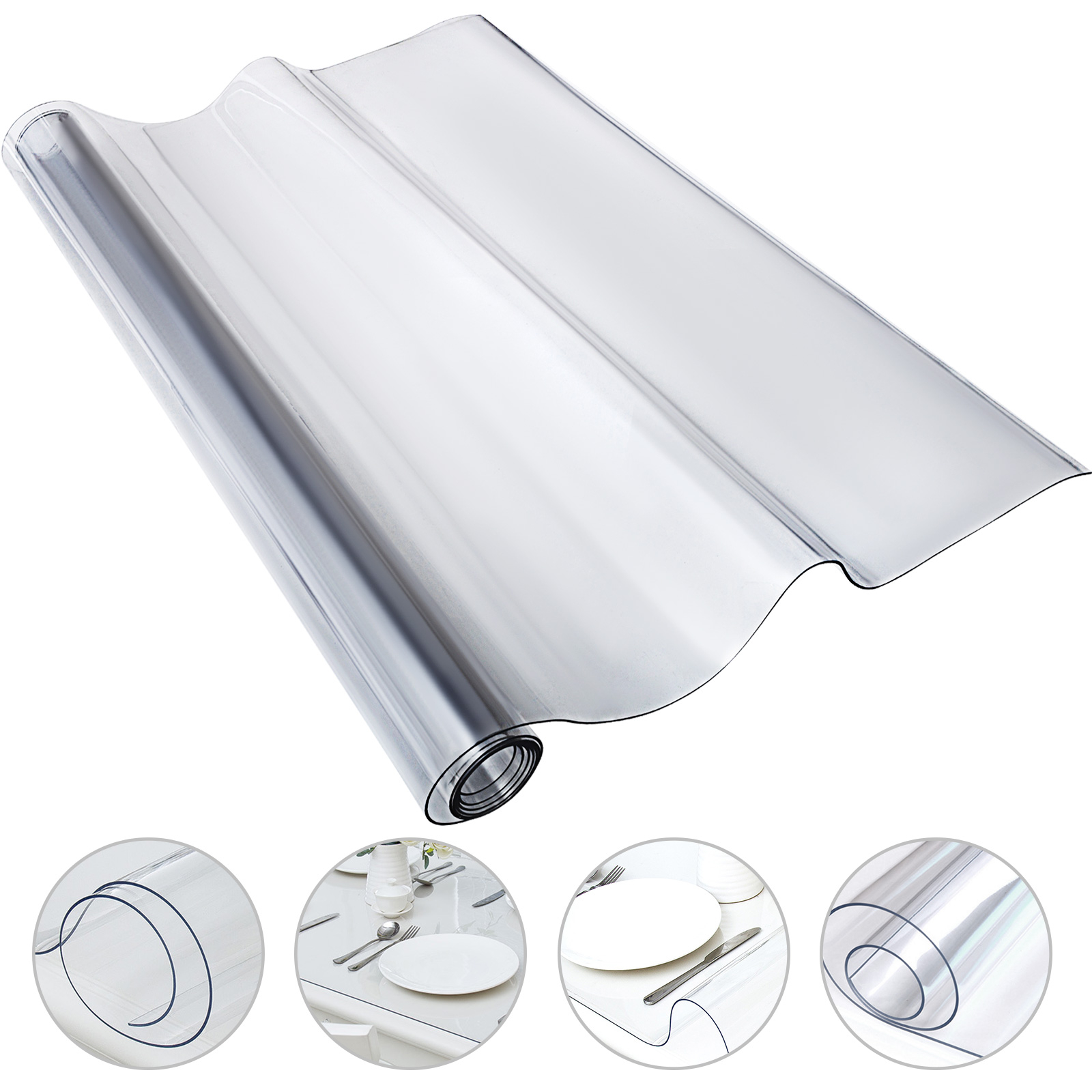 طلق رومیزی مدل کریستال ضخیم کد A90-T180 سایز 180×90 سانتی متر