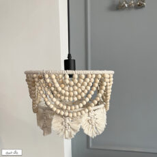لوستر بافتنی مدل چوبی استایل مکرومه کد 40