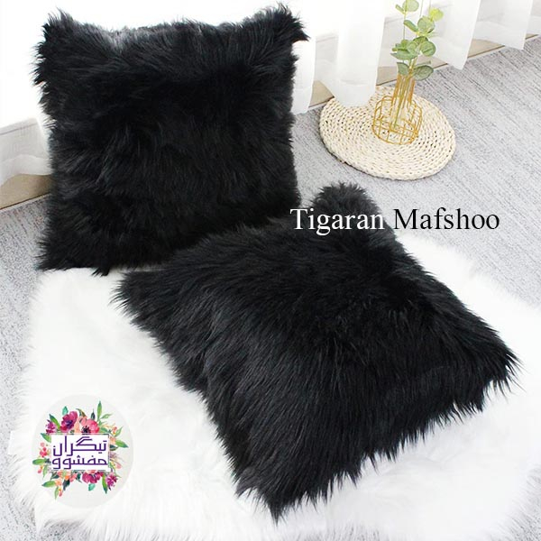 کاور کوسن تیگران مفشوو مدل خزپرزبلند سایز 40*40 سانتی متر مجموعه 2 عددی