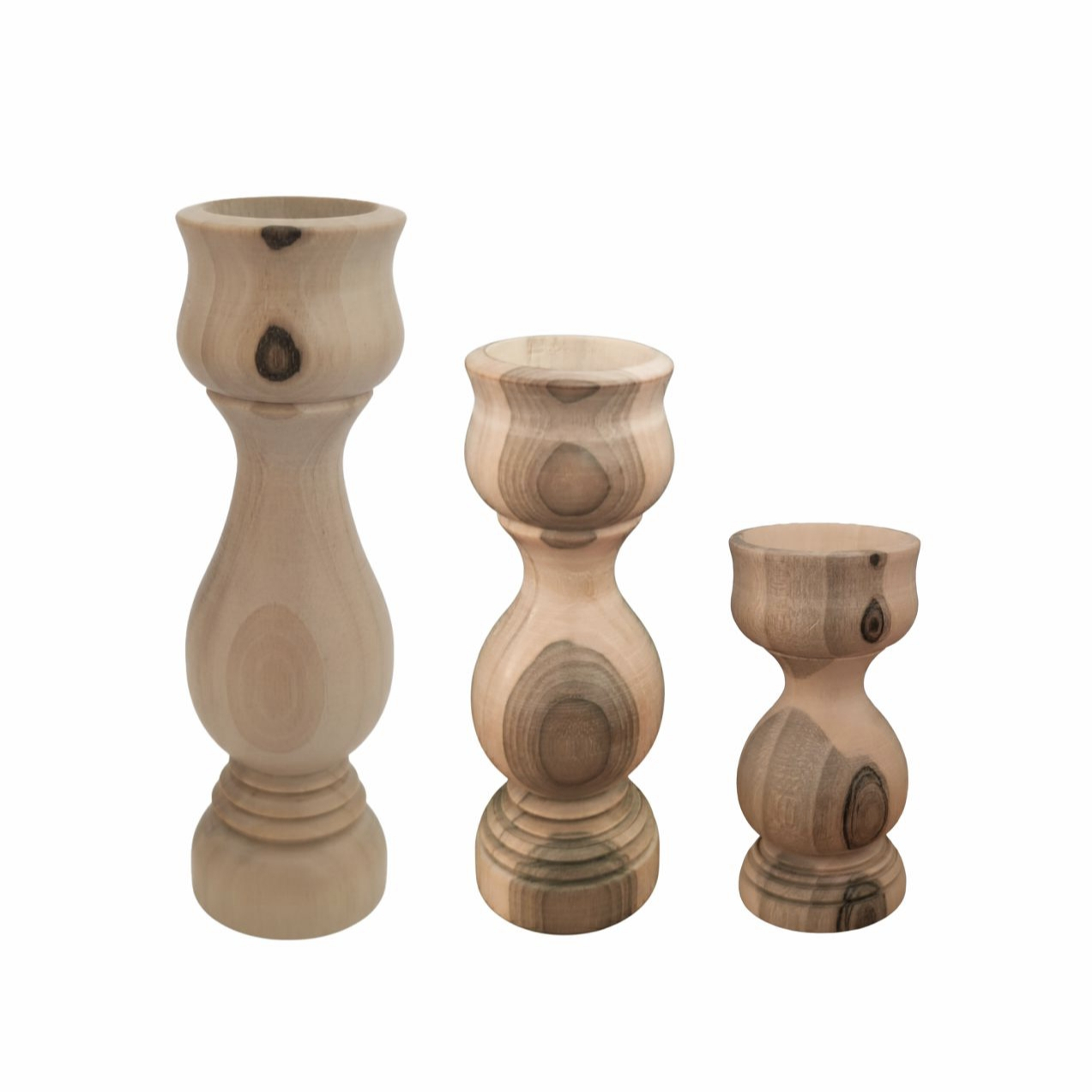 شمعدان چوبی مدل میترا مجموعه 3 عددی