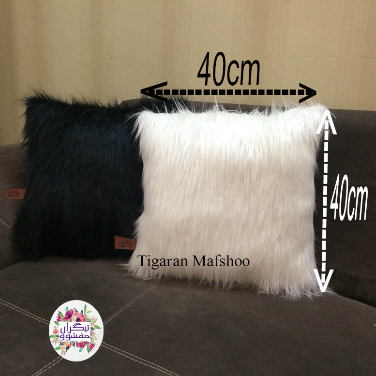 کاور کوسن تیگران مفشوو مدل خزپرزبلند سایز 40*40 سانتی متر مجموعه 2 عددی