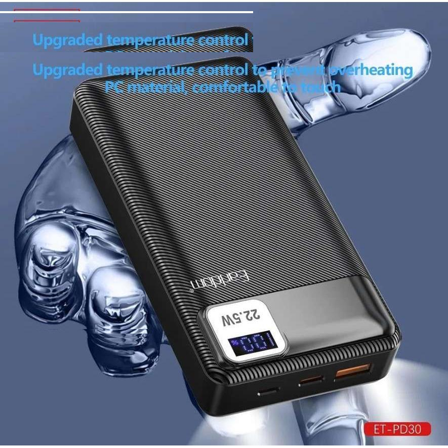 پاوربانک ارلدام مدل ET-PD30 ظرفیت 20000 میلی آمپر ساعت