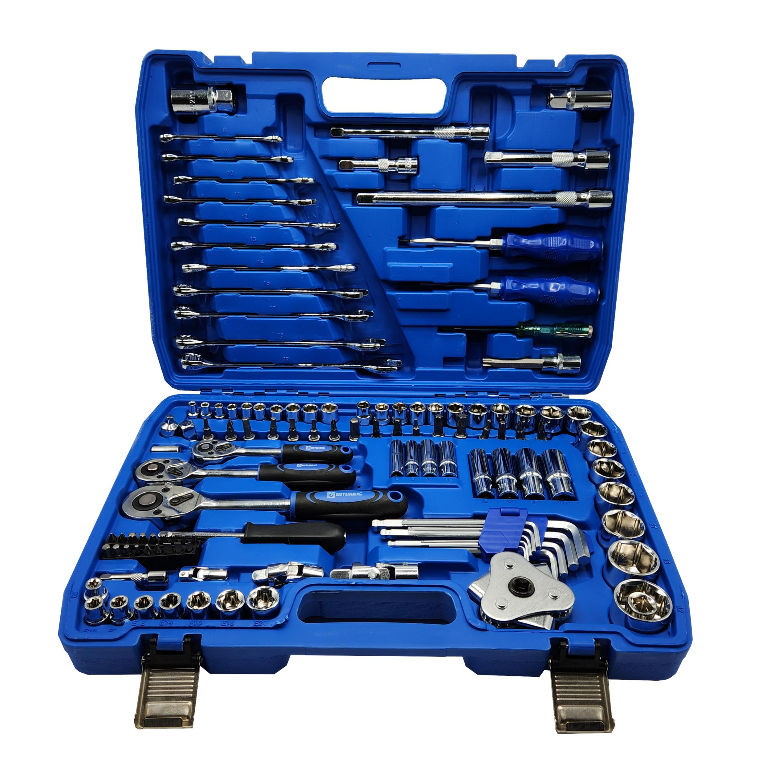 آچار بکس و سری آچار صنعتی اینتیمکس کد 4008 مجموعه 121 عددی