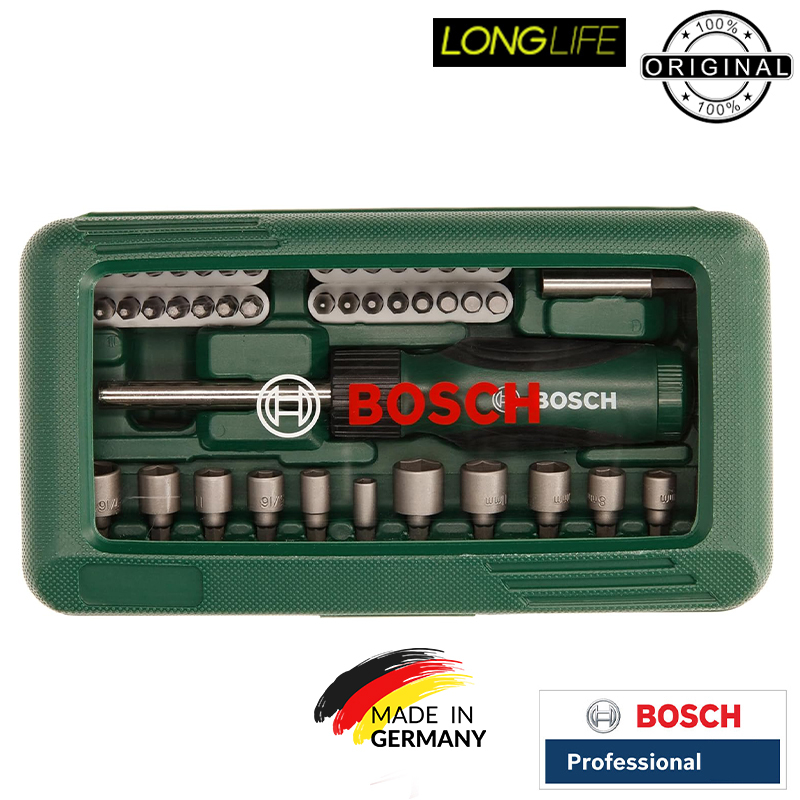 سری پیچ گوشتی و بکس سردریلی بوش مدل BO-46PCS مجموعه 46 عددی