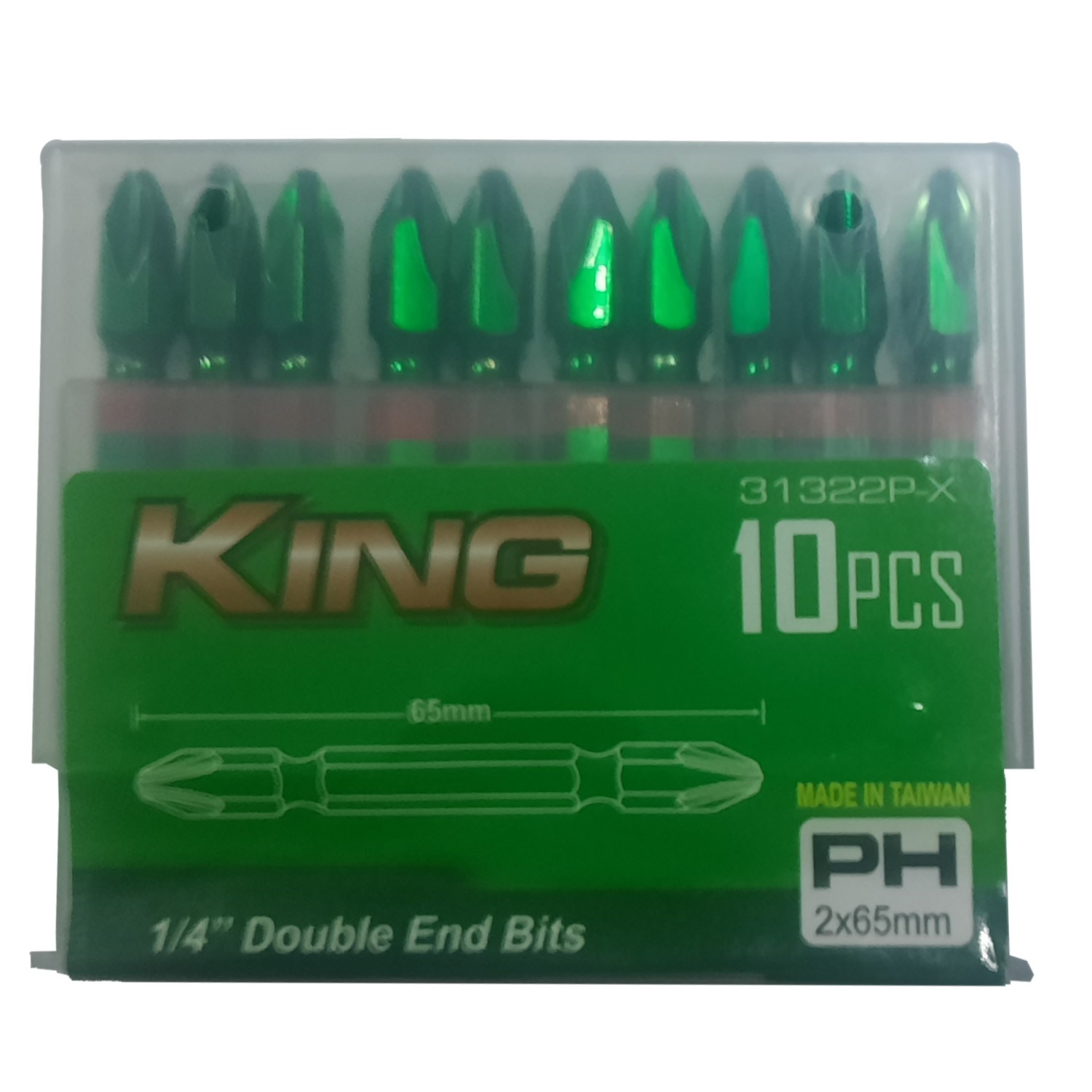 سری پیچ گشتی دو سر چهارسو مدل  KING65  بسته 10 عددی