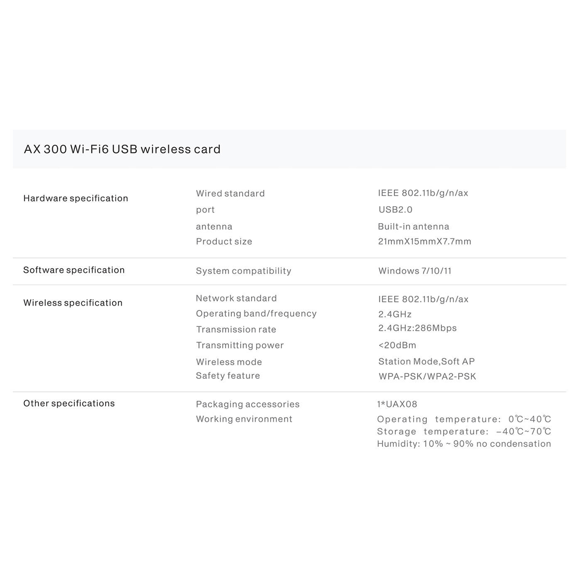 USB کارت شبکه مدل UAX08D WiFi6