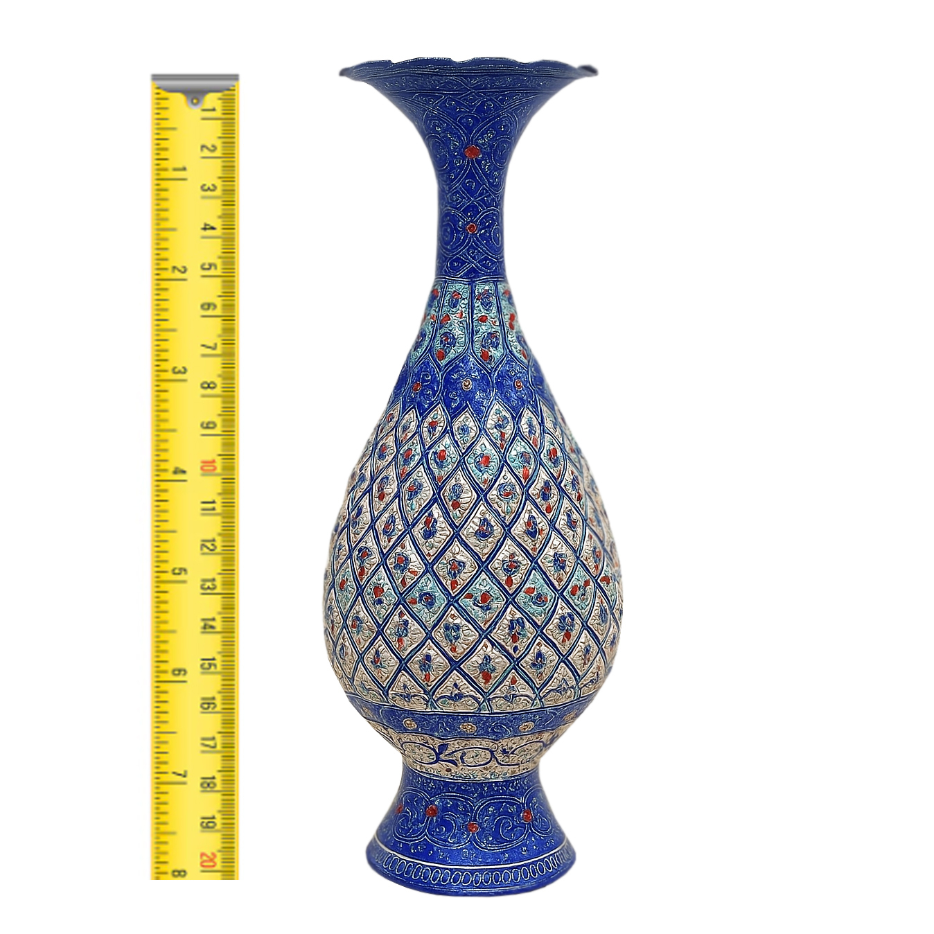 گلدان میناکاری اسماعیلی طرح نقش برجسته کد 841159-6
