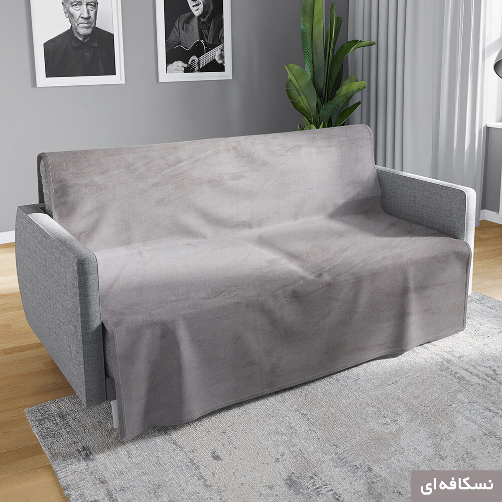 شال مبل شاران هوم مدل مخملی طرح ساده 400×180 سانتی متر