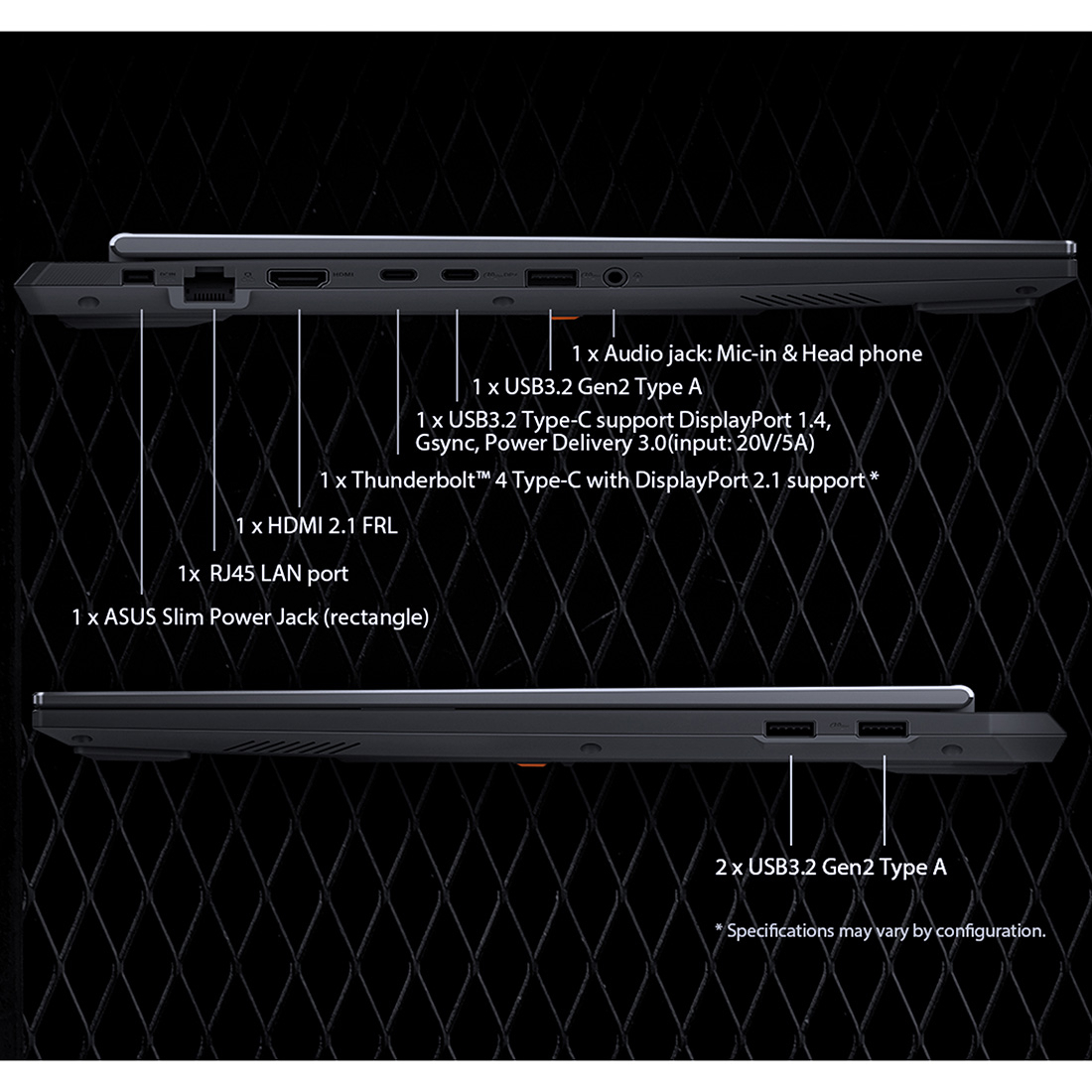 لپ تاپ 16 اینچی ایسوس مدل TUF Gaming F16 FX608JMR-RV030-i7 14650HX-32GB DDR5 5600MHz-1TB SSD-RTX5060 8GB-FHD 165Hz - کاستوم شده