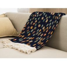 شال مبل بارمان دکور طرح برگ خزان کد 28 سایز 98x180 سانتی متر