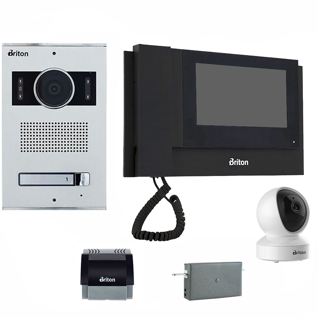 مجموعه دربازکن تصویری برایتون مدل 7040-2001HD یک واحدی به همراه محافظ ولتاژ مانیتور