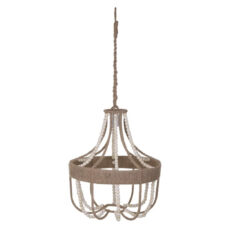 لوستر تزئینی مدل مکرومه مهره چوبی کد ۱۶