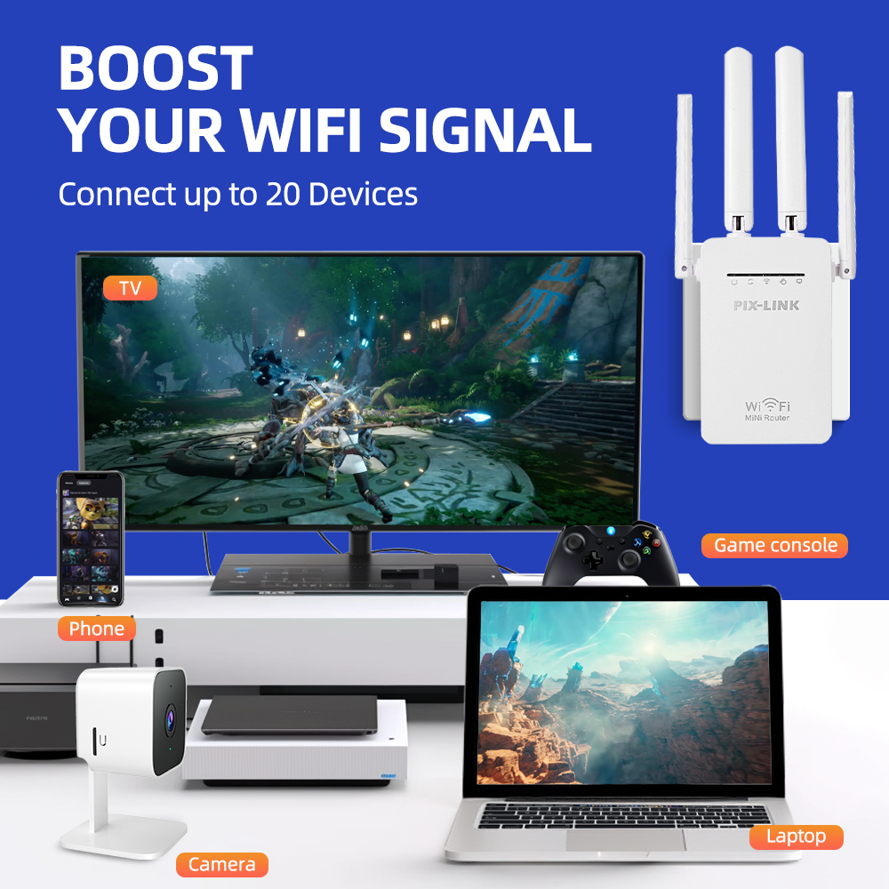 اکسس پوینت و گسترش دهنده محدوده بیسیم پیکس لینک مدل 3in1Wi-Fi09