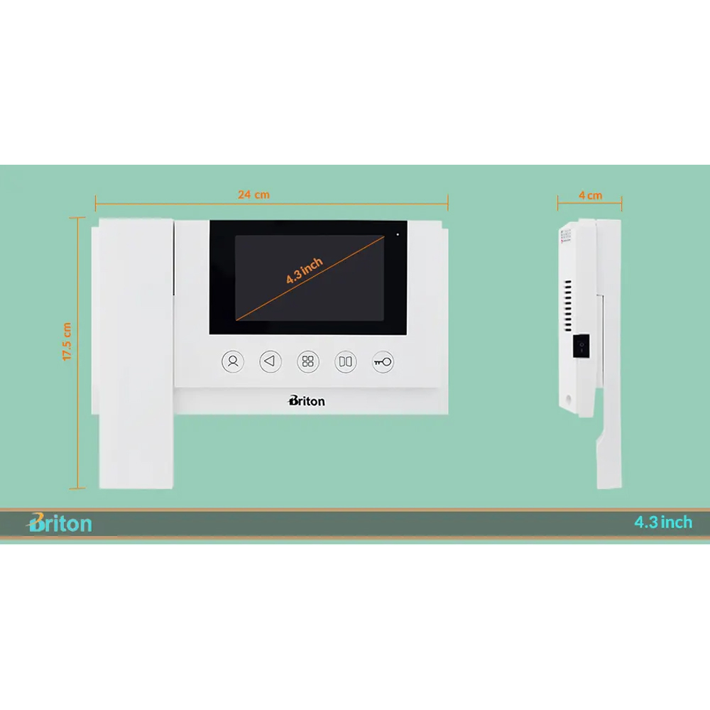 مجموعه دربازکن تصویری برایتون مدل 4330-2001 یک طبقه به همراه محافظ ولتاژ مانیتور