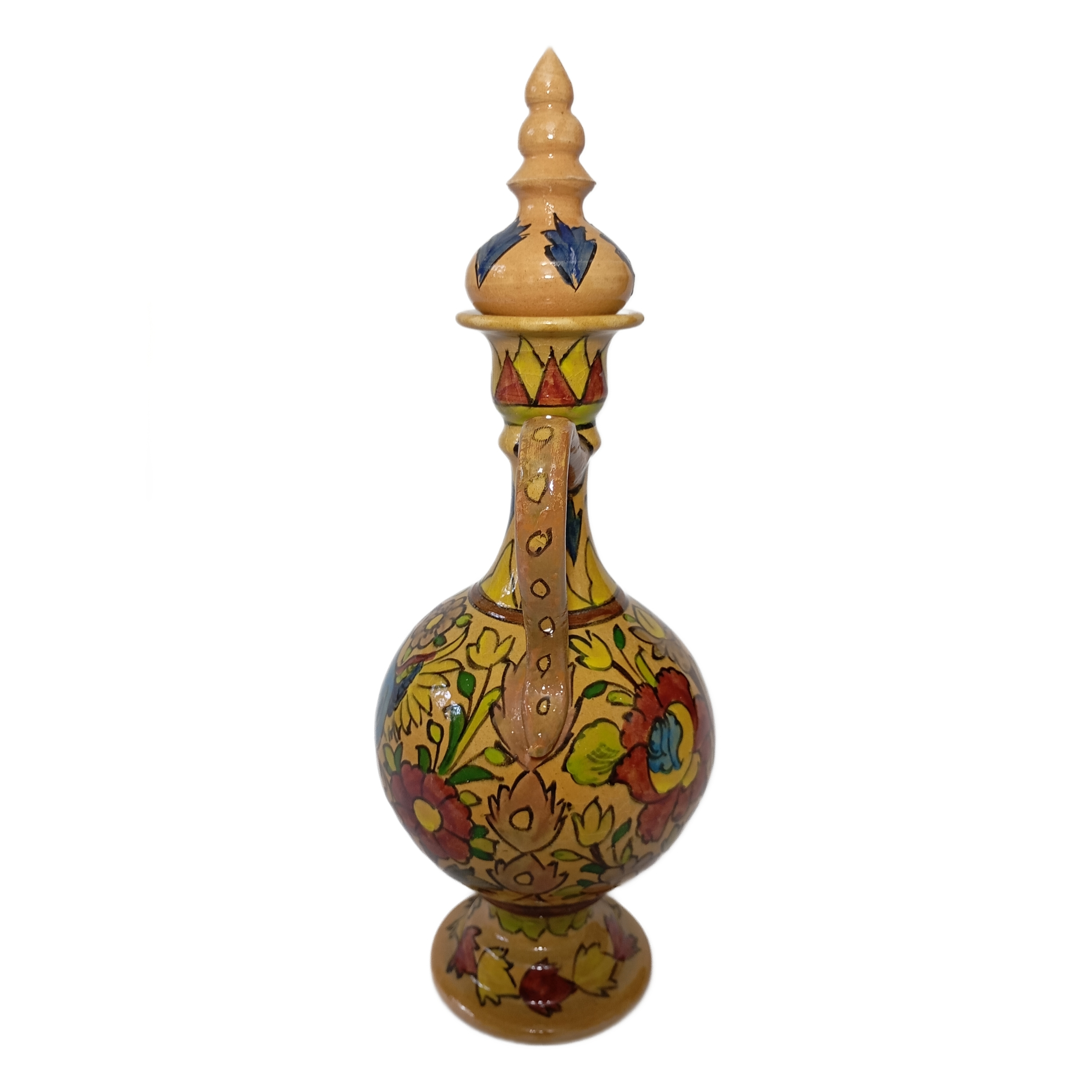 گلاب ریز سفالی طرح گل و مرغ کد 018