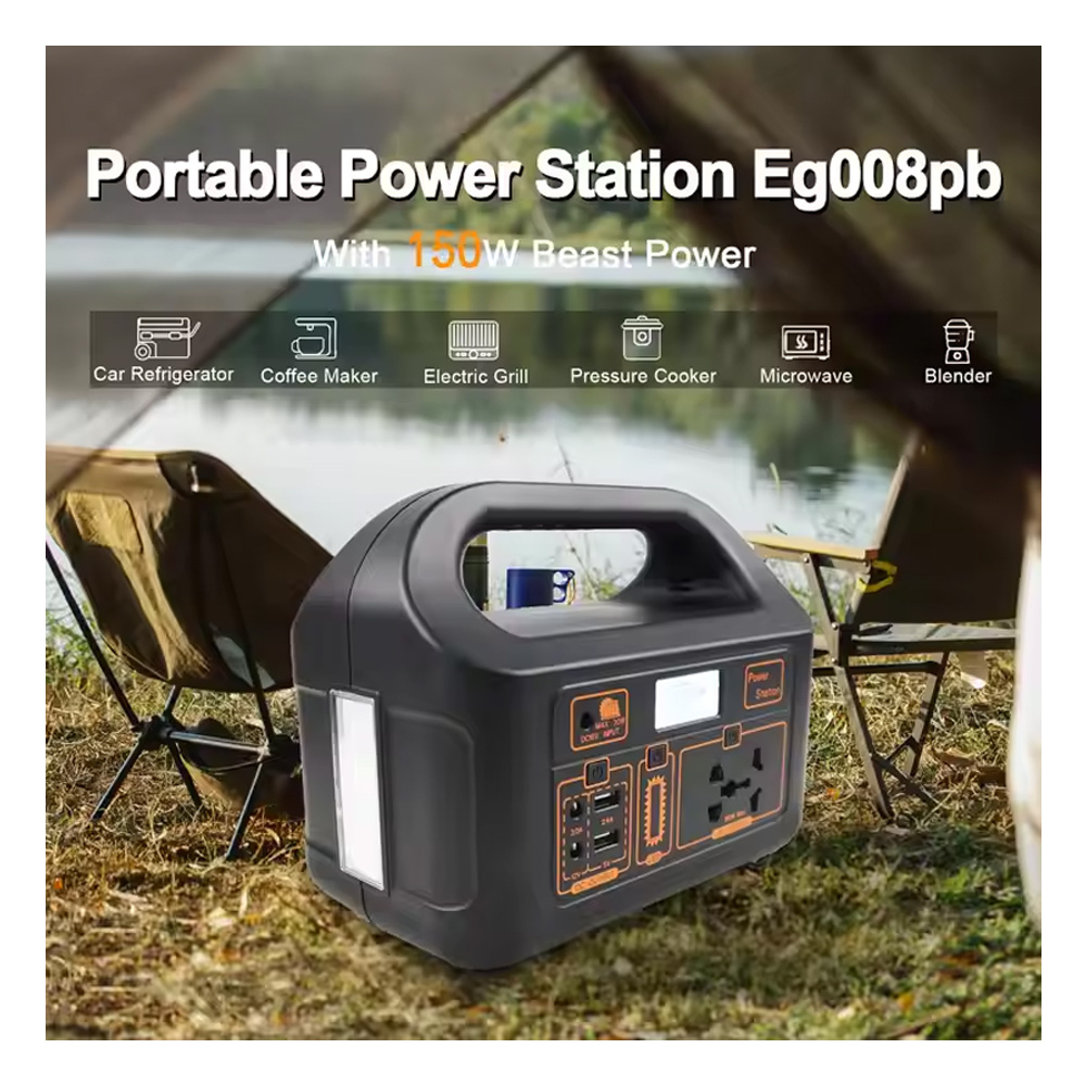 پاوراستیشن 150 وات مدل EG-008pb  ظرفیت 40000 میلی‌آمپرساعت