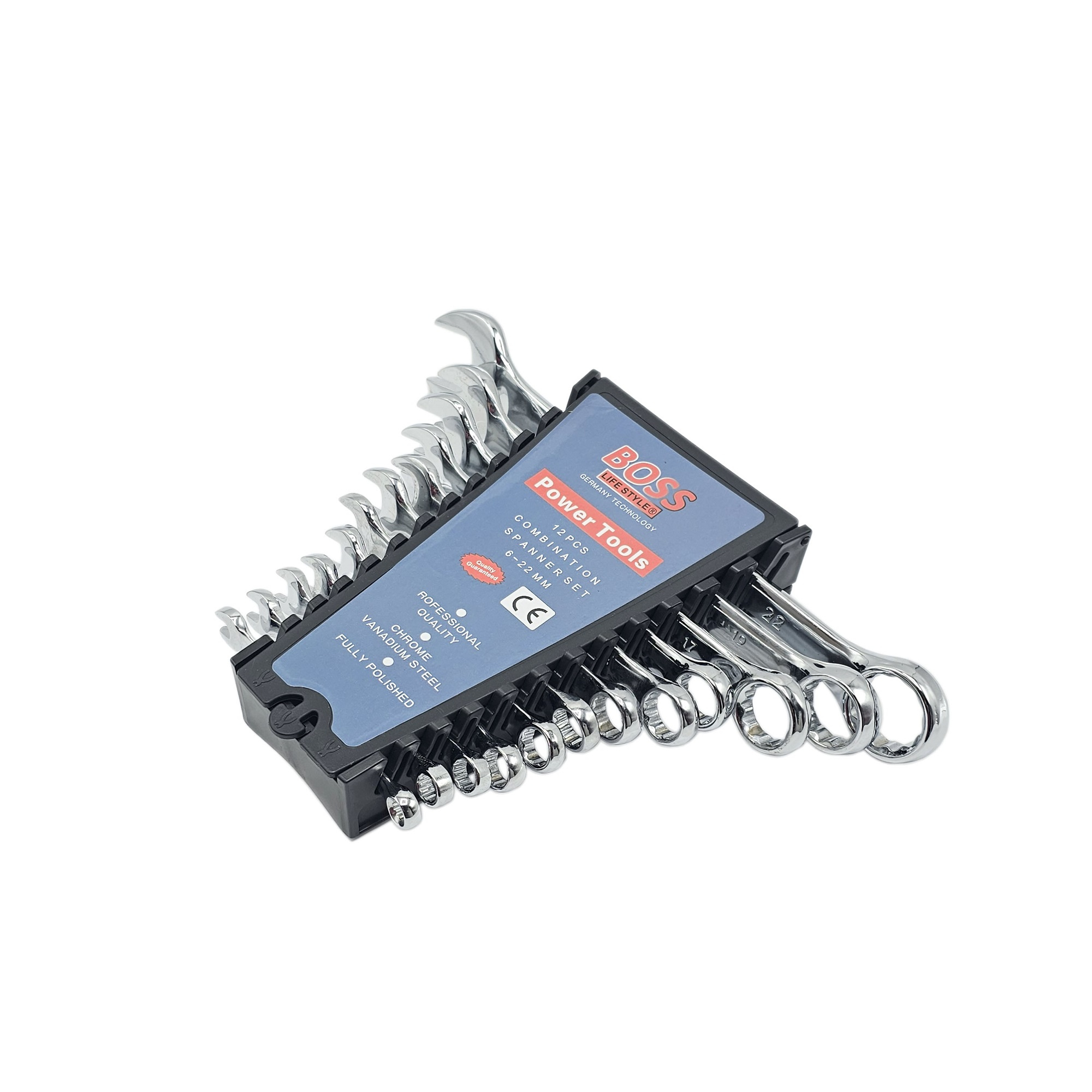 آچار یکسر تخت و یکسر رینگی باس مدل 12S مجموعه 12 عددی