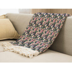 شال مبل بارمان دکور طرح گل نیلوفر کد 52 سایز 98x180 سانتی متر