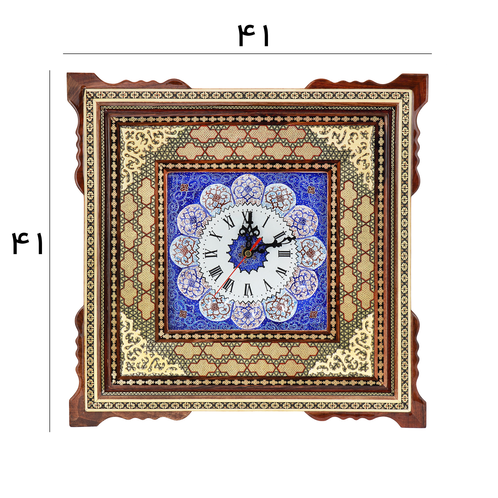 ساعت دیواری خاتم کاری مدل ترنج کد 20