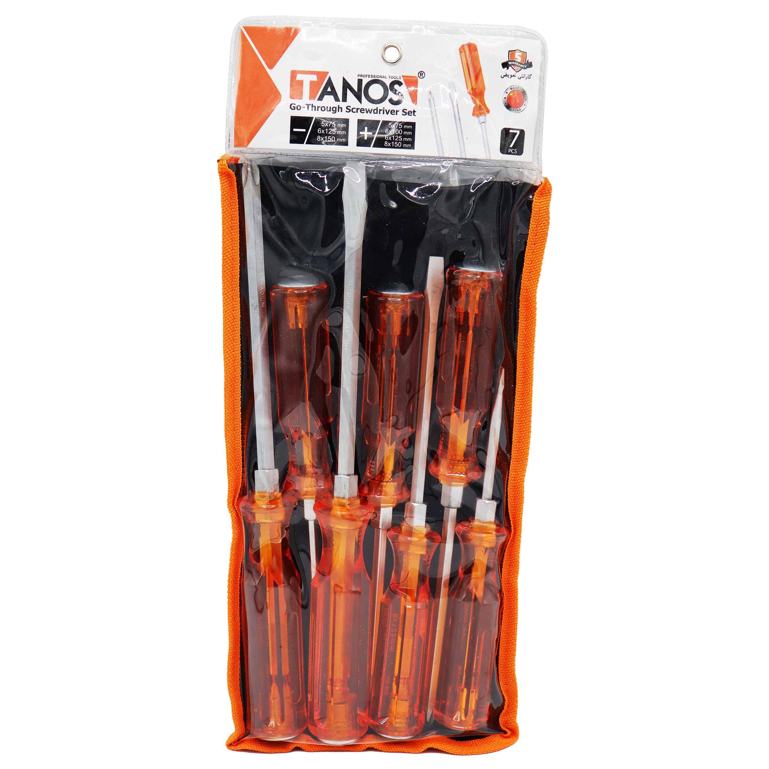 مجموعه 7 عددی پیچ گوشتی ضربه خور تانوس مدل YP-07