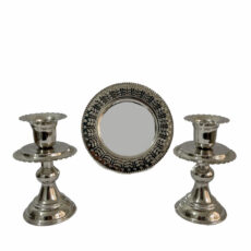 آینه و شمعدان مسی مدل پایه دار کروم کد ZH383