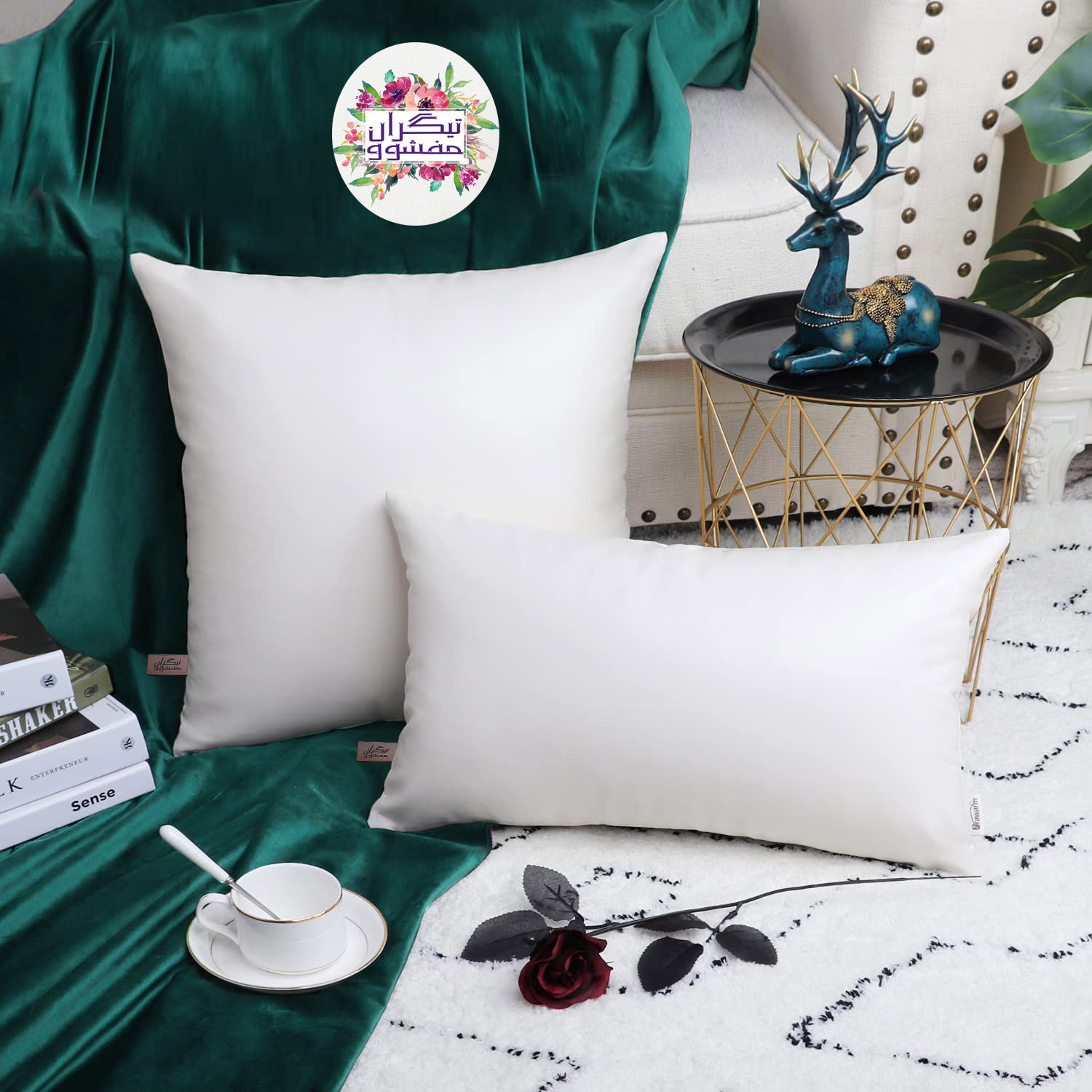 کوسن تیگران مفشوو مدل Leather cushion مجموعه دو عددی