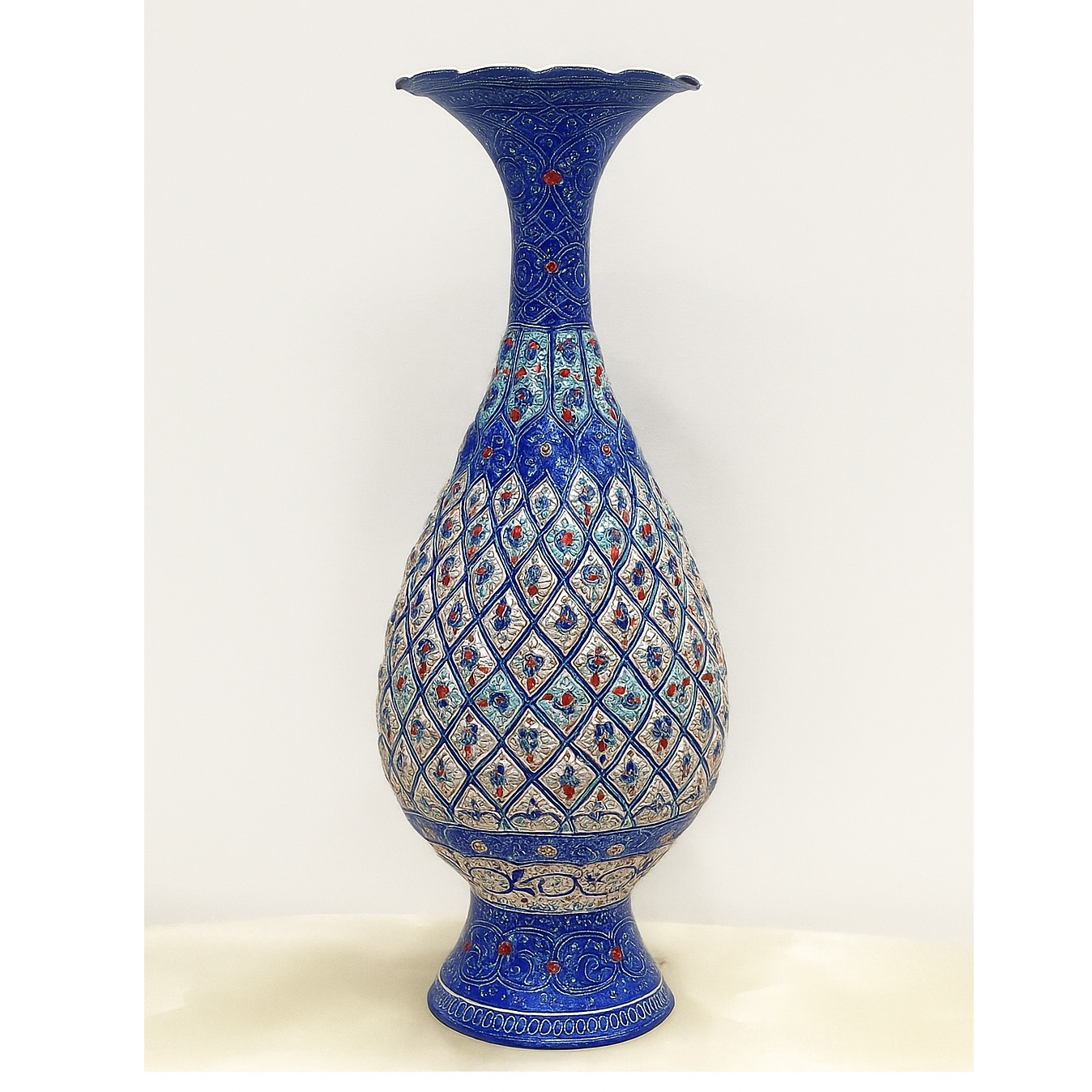 گلدان میناکاری اسماعیلی طرح نقش برجسته کد 841159-6